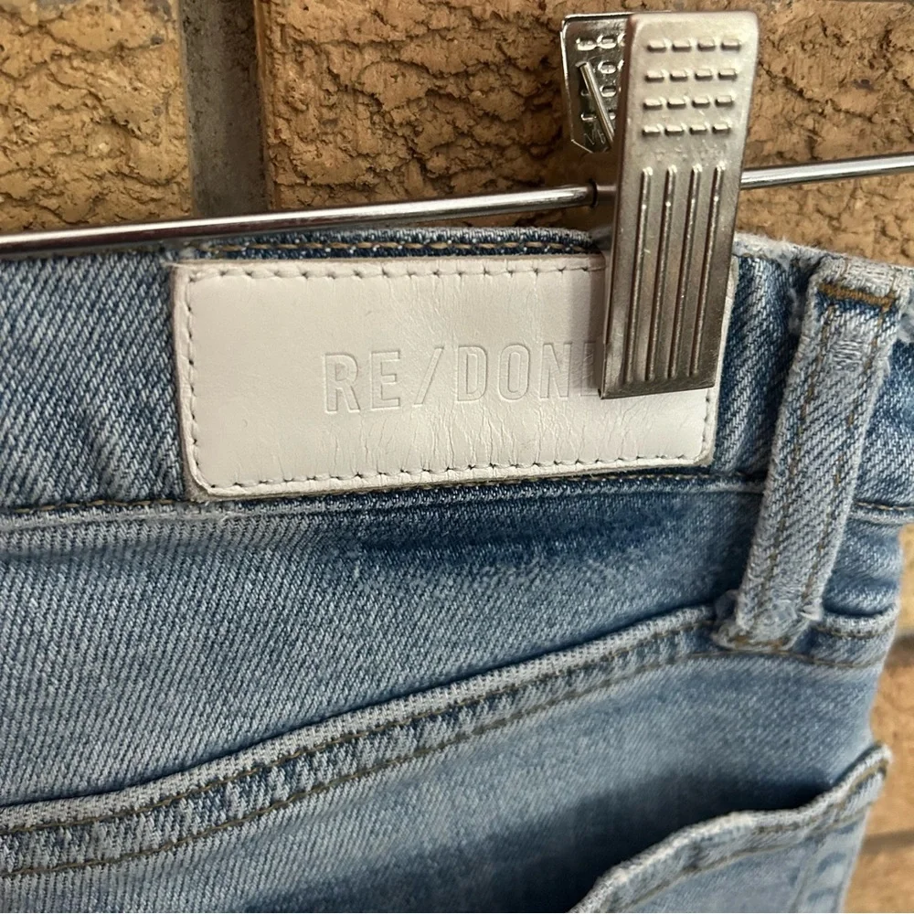 RE/DONE Originals 70s Stove Pipe in Light Destroyed 20 - Straight Leg Size 26 - Picture 7 of 11